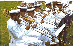 Francois, 3rd from left, in the navy band